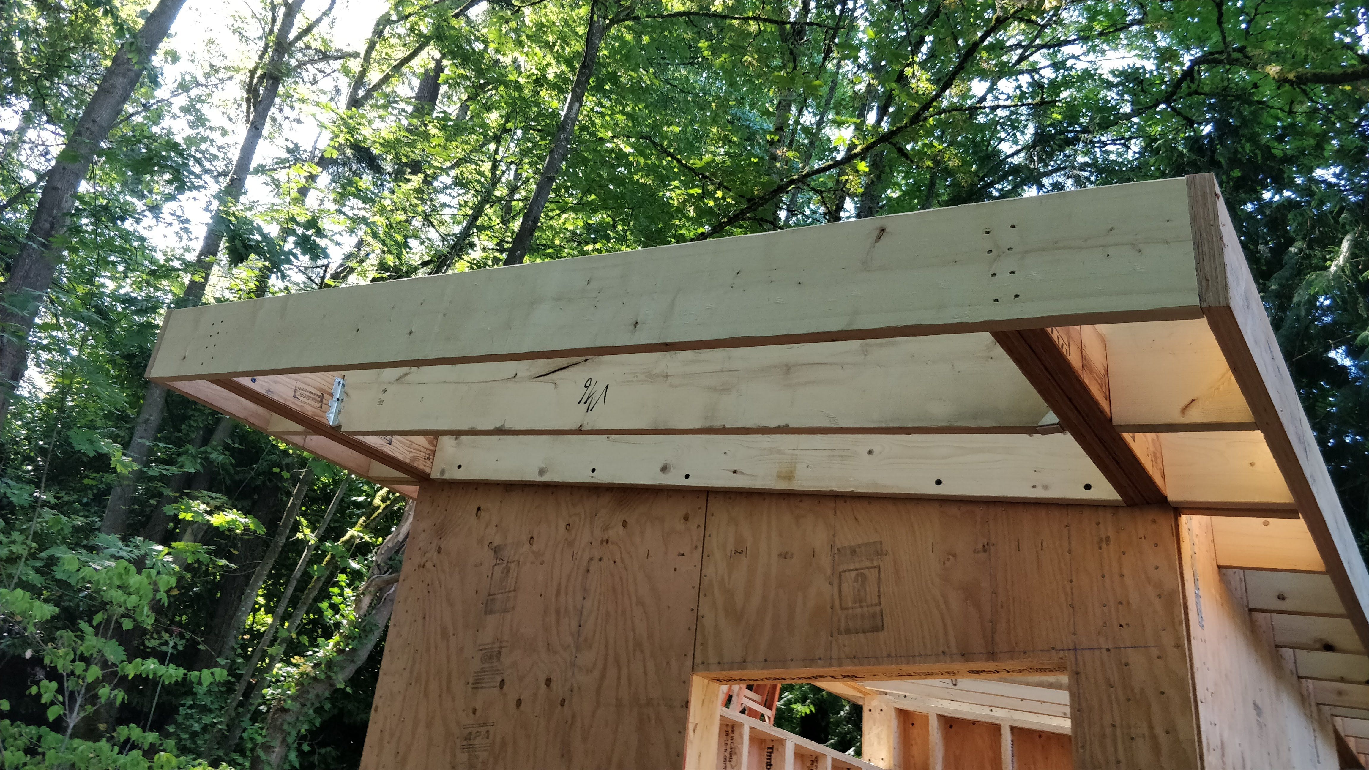 Close-up of roof rafter hangers