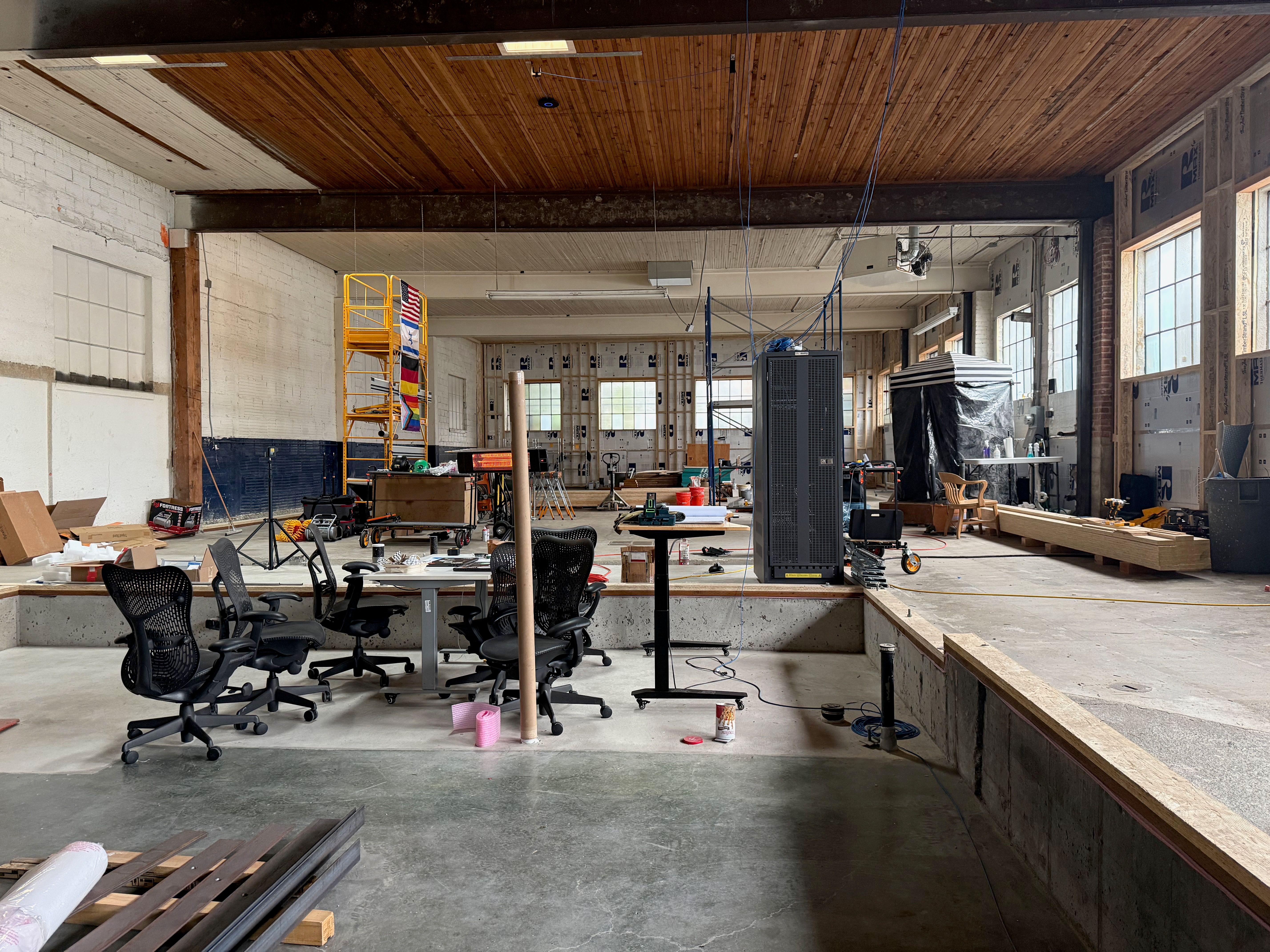 A messy warehouse